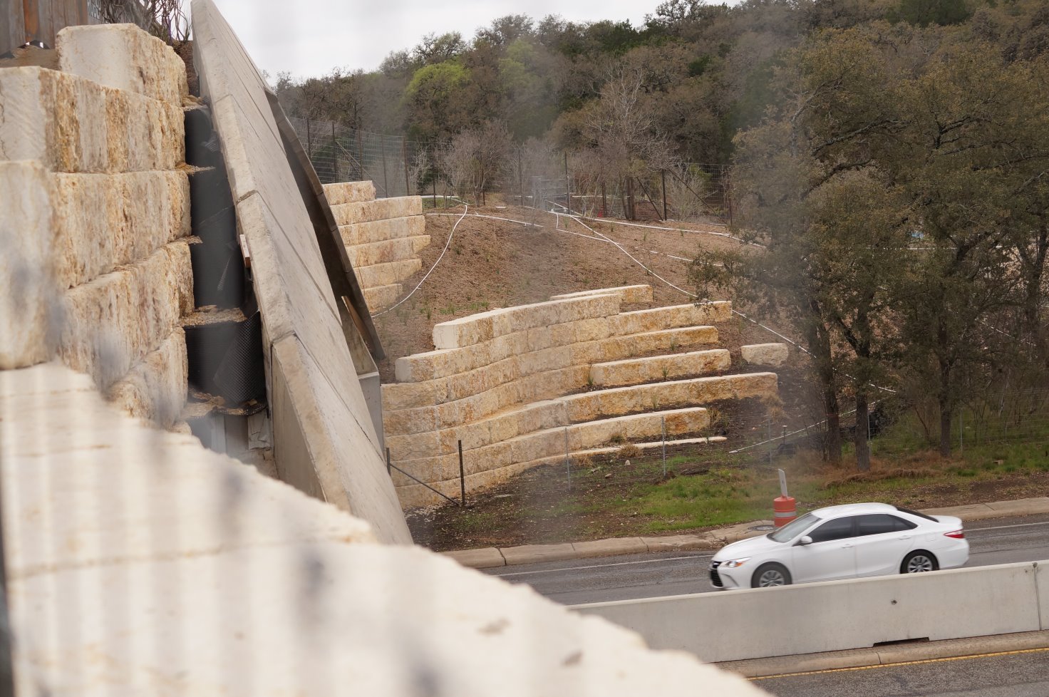 Here you can see the outside face of the bridge