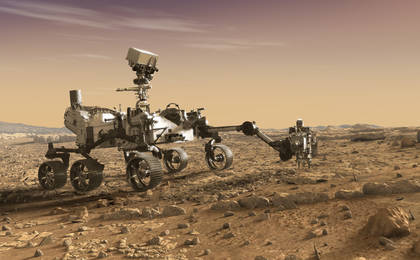Perseverance rover on the surface of Mars