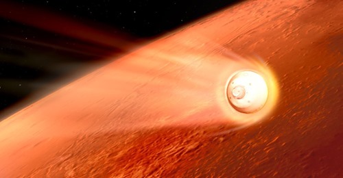 Mars 2020 coming into the Martian atmosphere